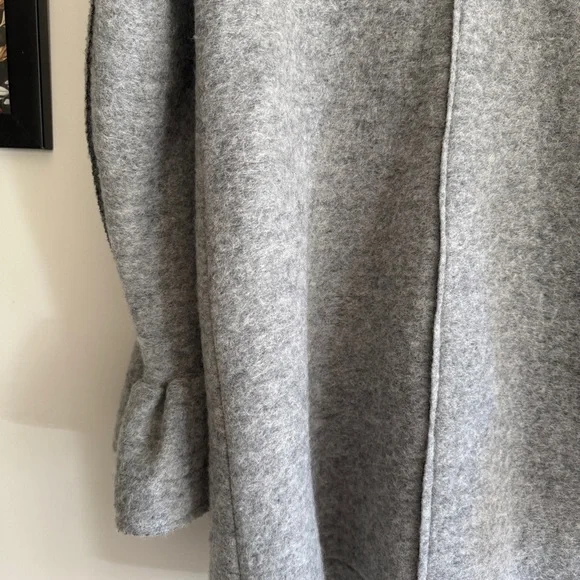 Bee & U Light Grey Italian Wool Button Mid Length Women's Jacket SZ Med - Picture 12 of 14